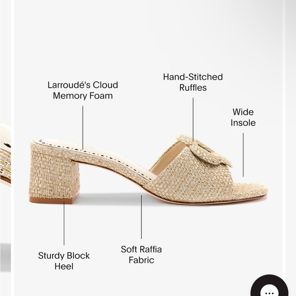 Larroude Flora Mule In Gold Metallic Raffia - Picture 4 of 5